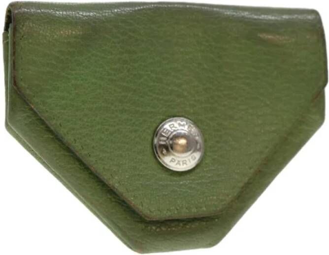 Hermès Vintage Pre-owned Leather clutches Groen Dames