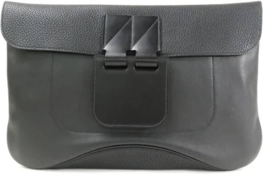 Hermès Vintage Pre-owned Leather clutches Zwart Dames