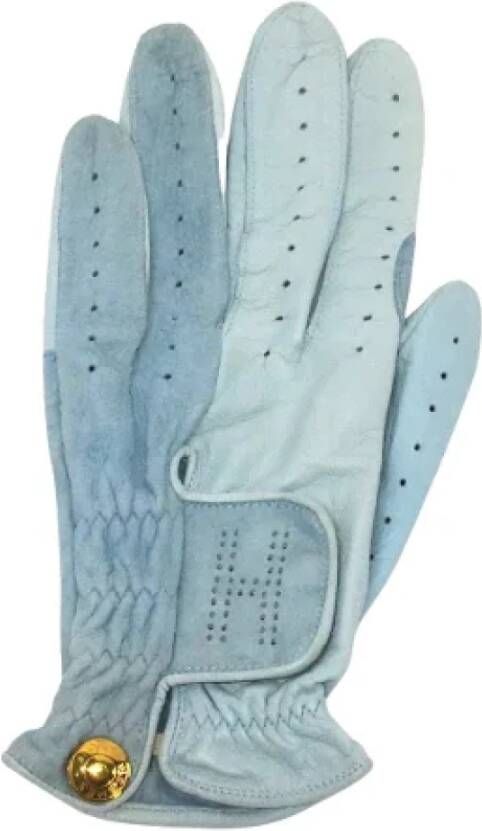 Hermès Vintage Pre-owned Leather gloves Blauw Dames