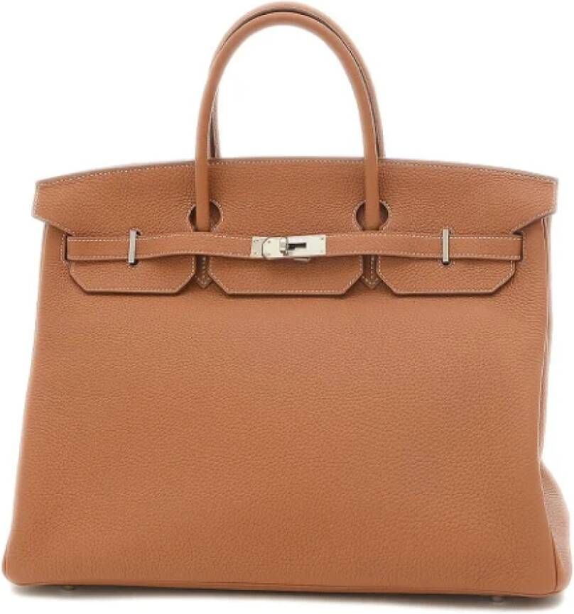 Hermès Vintage Pre-owned Leather handbags Bruin Dames