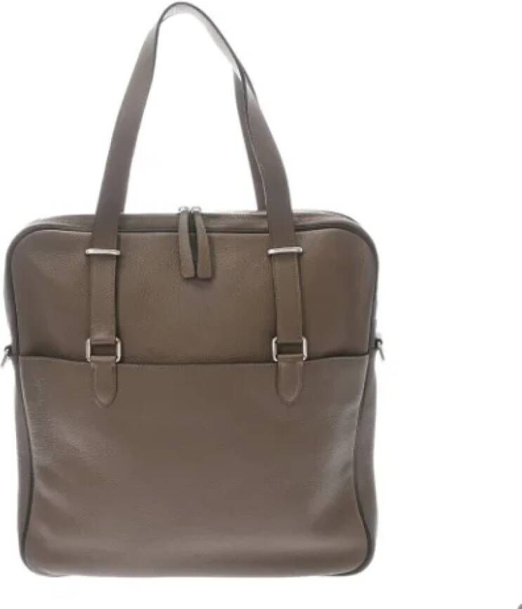Hermès Vintage Pre-owned Leather handbags Bruin Dames