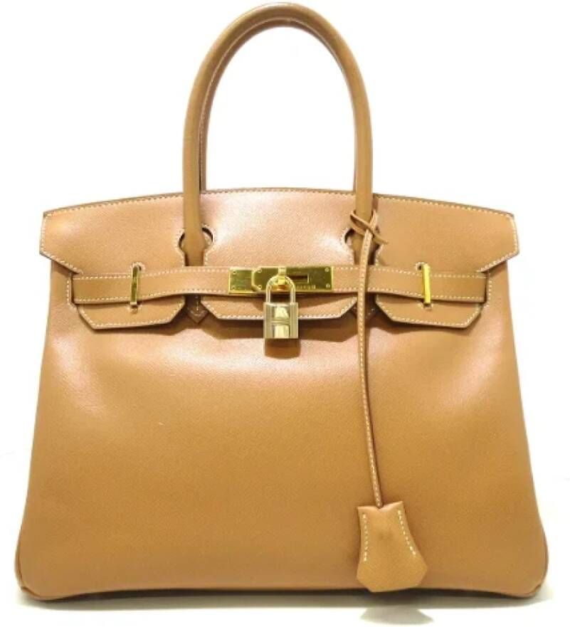 Hermès Vintage Pre-owned Leather handbags Geel Dames