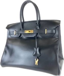 Hermès Vintage Pre-owned Leather handbags Zwart Dames