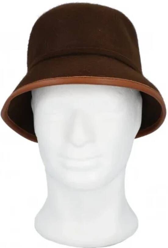 Hermès Vintage Pre-owned Leather hats Bruin Dames