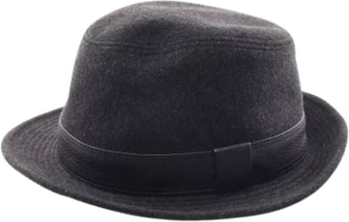 Hermès Vintage Pre-owned Leather hats Zwart Unisex