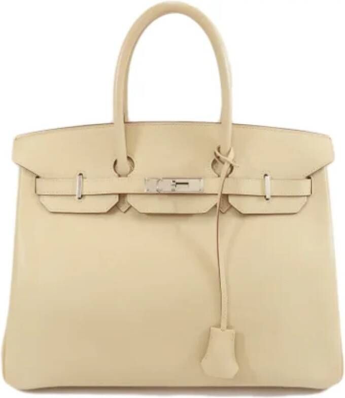 Hermès Vintage Pre-owned Leather hermes-bags Beige Dames