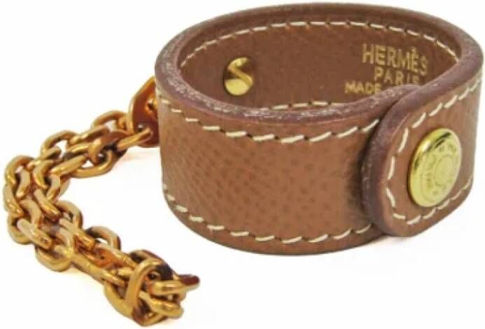 Hermès Vintage Pre-owned Leather key-holders Bruin Dames