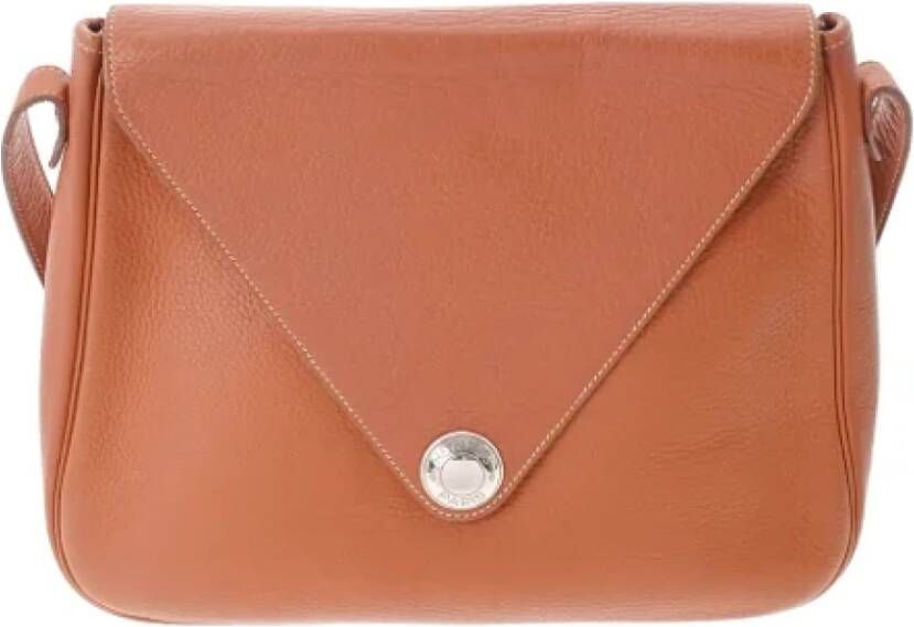 Hermès Vintage Pre-owned Leather shoulder-bags Bruin Dames