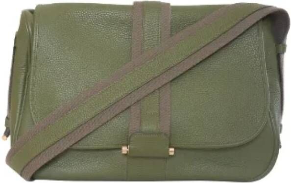 Hermès Vintage Pre-owned Leather shoulder-bags Groen Dames