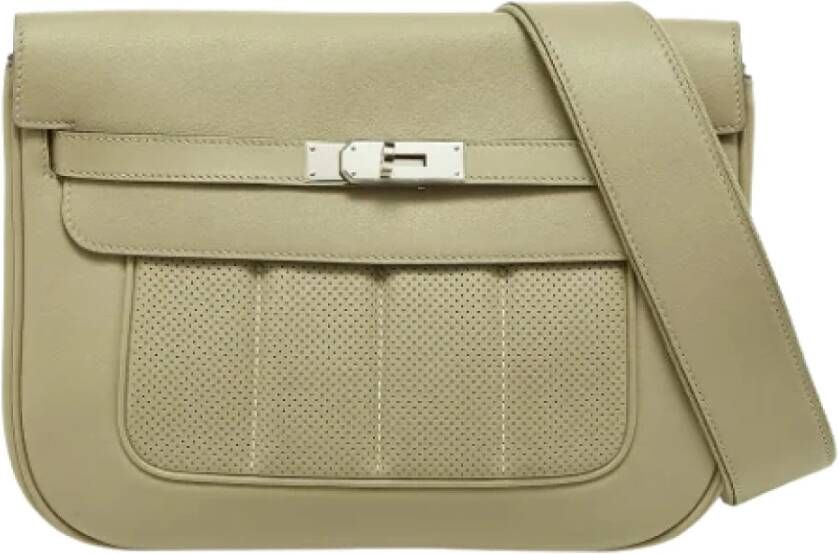 Hermès Vintage Pre-owned Leather shoulder-bags Groen Dames