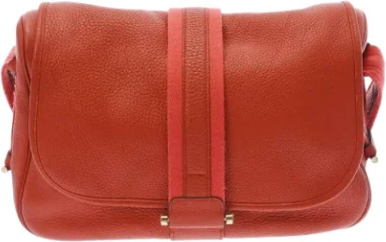Hermès Vintage Pre-owned Leather shoulder-bags Oranje Dames