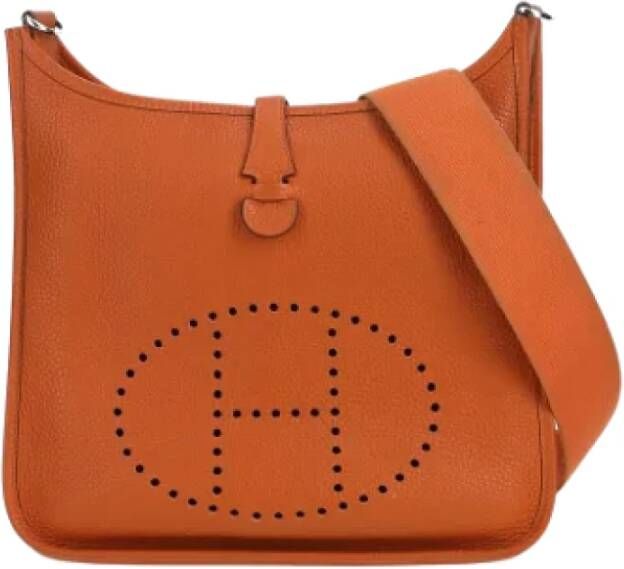 Hermès Vintage Pre-owned Leather shoulder-bags Oranje Dames