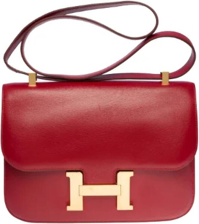 Hermès Vintage Pre-owned Leather shoulder-bags Rood Dames