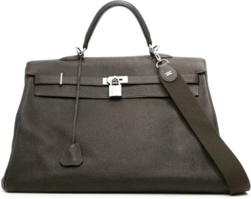 Hermès Vintage Pre-owned Leather travel-bags Groen Dames