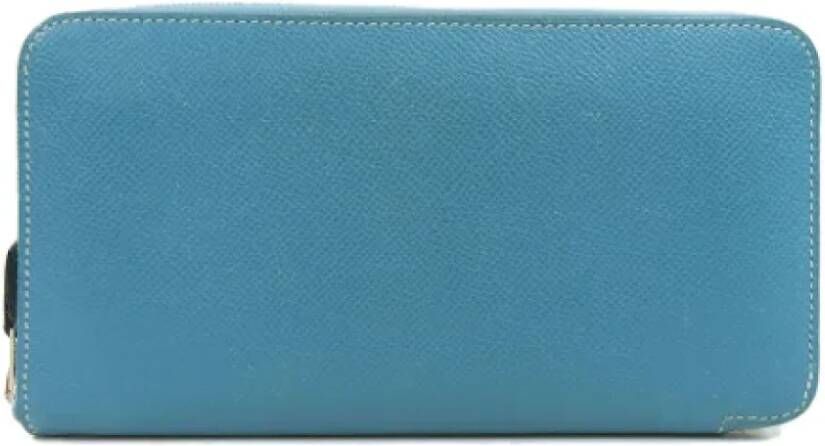 Hermès Vintage Pre-owned Leather wallets Blauw Dames