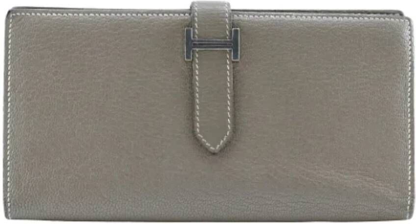 Hermès Vintage Pre-owned Leather wallets Grijs Dames