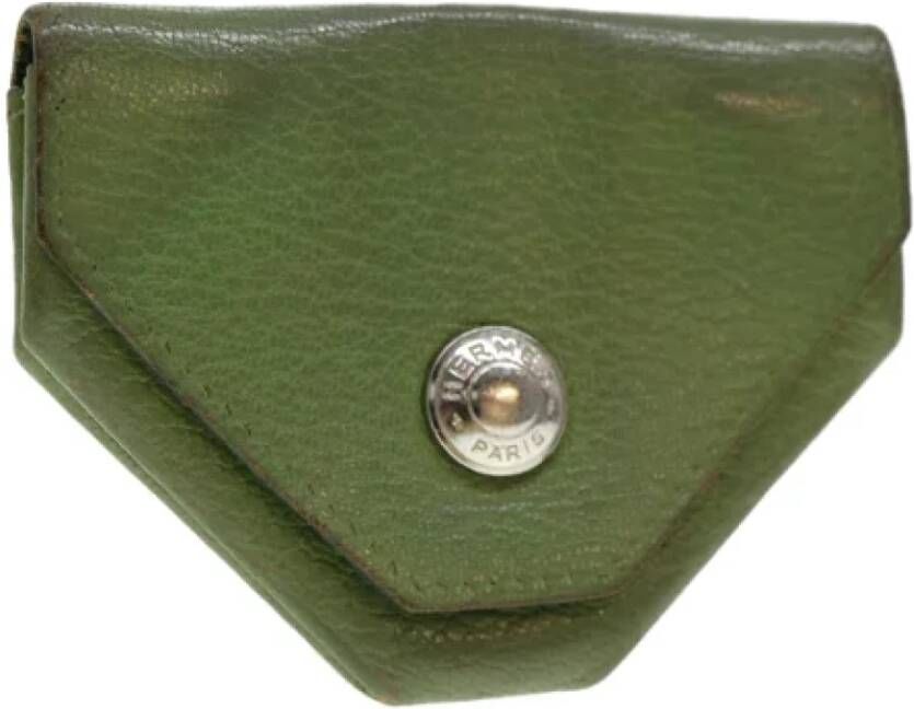 Hermès Vintage Pre-owned Leather wallets Groen Dames
