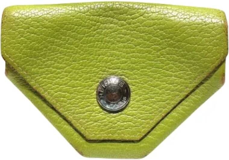 Hermès Vintage Pre-owned Leather wallets Groen Dames