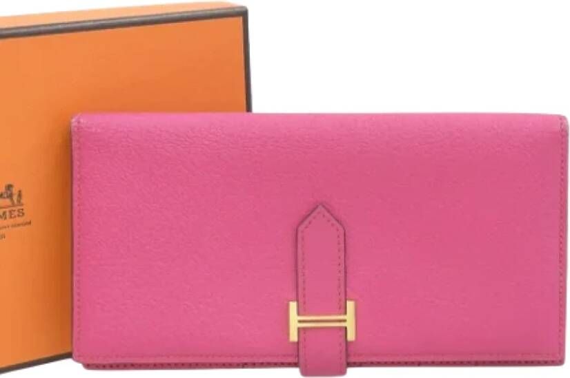 Hermès Vintage Pre-owned Leather wallets Roze Dames