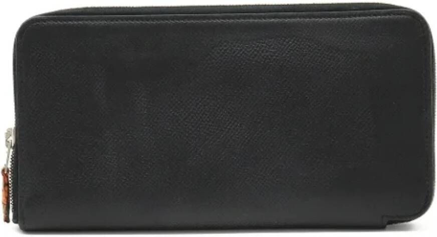 Hermès Vintage Pre-owned Leather wallets Zwart Dames