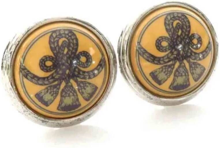 Hermès Vintage Pre-owned Metal earrings Grijs Dames