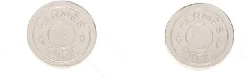 Hermès Vintage Pre-owned Metal earrings Grijs Dames