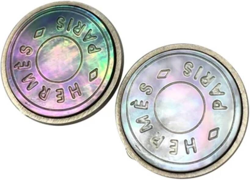 Hermès Vintage Pre-owned Metal earrings Grijs Dames