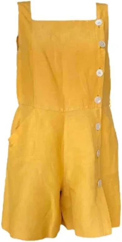 Hermès Vintage Pre-owned Silk dresses Yellow Dames
