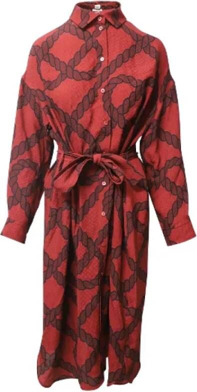 Hermès Vintage Pre-owned Silk dresses Rood Dames