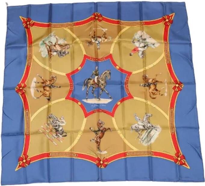 Hermès Vintage Pre-owned Silk scarves Blauw Dames