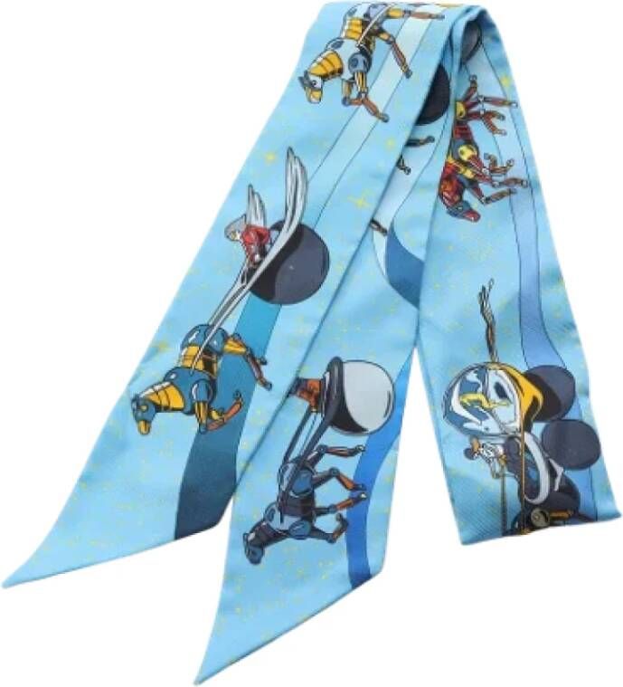 Hermès Vintage Pre-owned Silk scarves Blauw Dames