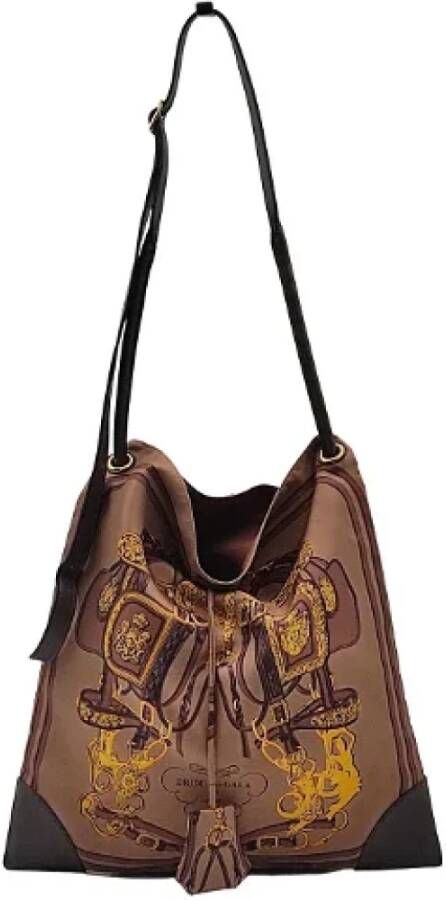Hermès Vintage Pre-owned Silk shoulder-bags Bruin Dames