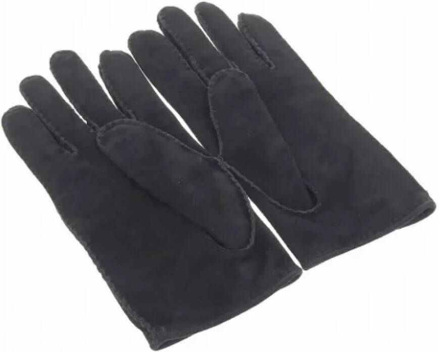 Hermès Vintage Pre-owned Suede gloves Zwart Dames