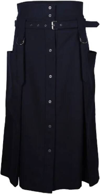 Hermès Vintage Pre-owned Wool bottoms Blauw Dames