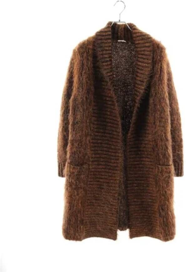 Hermès Vintage Pre-owned Wool outerwear Bruin Dames