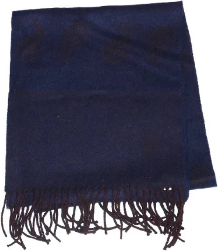 Hermès Vintage Pre-owned Wool scarves Blauw Dames