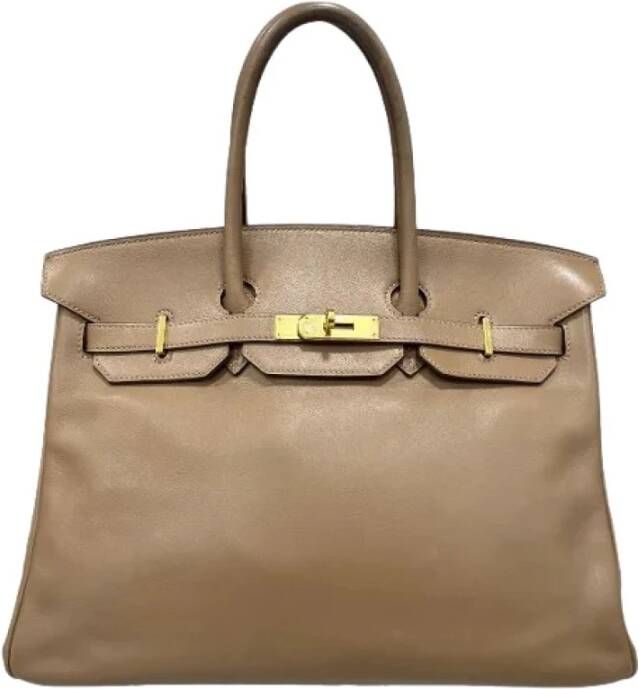 Hermès Vintage Tweedehands handtas Beige Dames