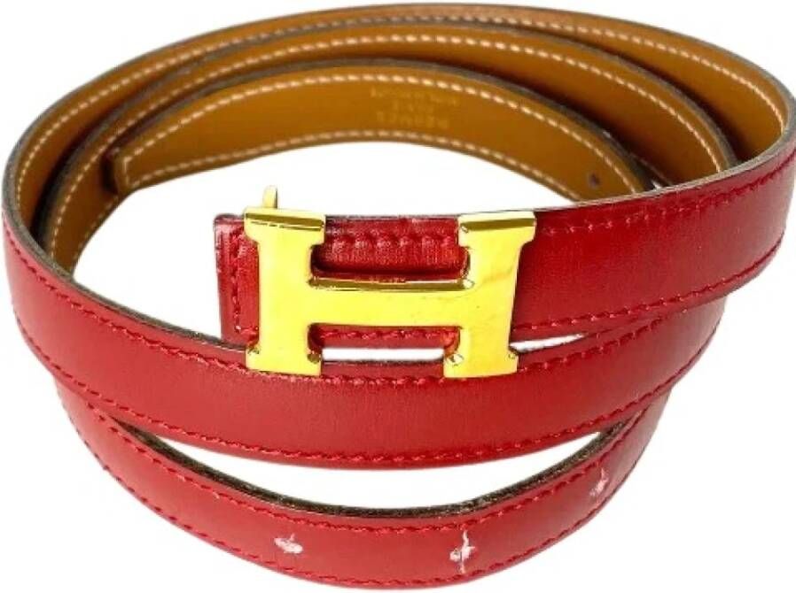 Hermès Vintage Tweedehands riem Rood Dames