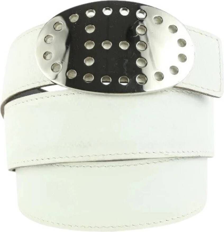 Hermès Vintage Tweedehands riem White Dames