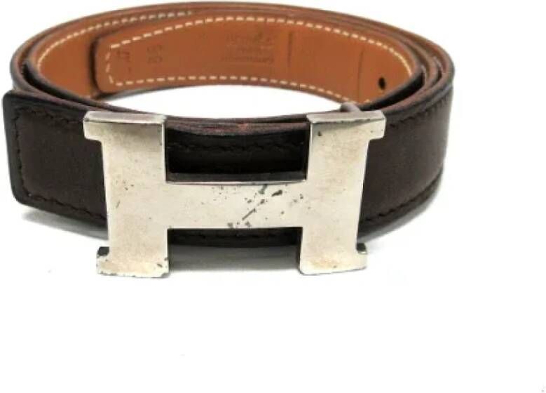 Hermès Vintage Tweedehands riem Zwart Heren