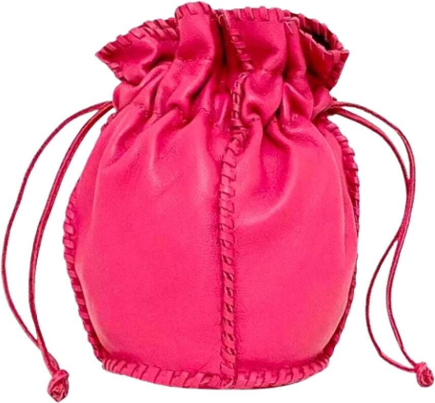 Hermès Vintage Tweedehands roze leren tas Pink Dames