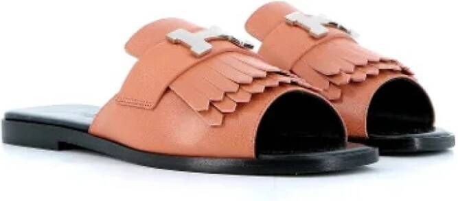 Hermès Vintage Tweedehands sandalen Oranje Dames