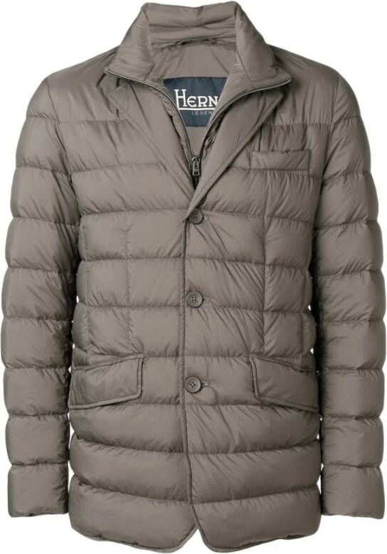 Herno Beige Donsjas met Afneembare Vest Grijs Heren