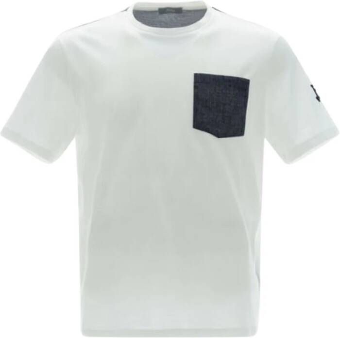 Herno Bicolor T-Shirt met Tashino Design White Heren