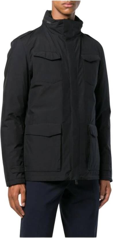 Herno Black Polyester Jacket Zwart Heren