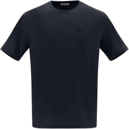 Herno Blauw Jersey Katoenen T-shirt met Logo Blauw Heren