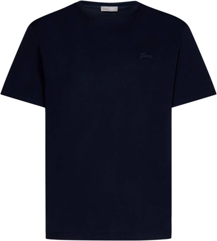 Herno Blauw Upgrade Katoenen T-shirt voor Heren Blauw Heren