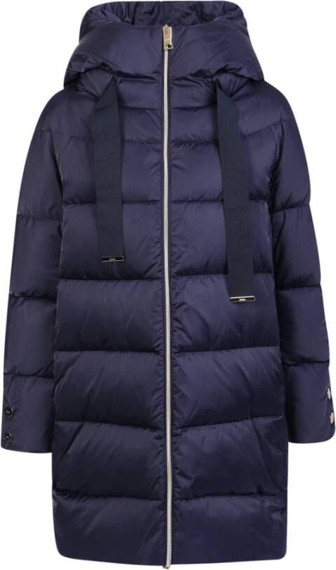 Herno Blauwe gewatteerde jas met donsvulling Blauw Dames