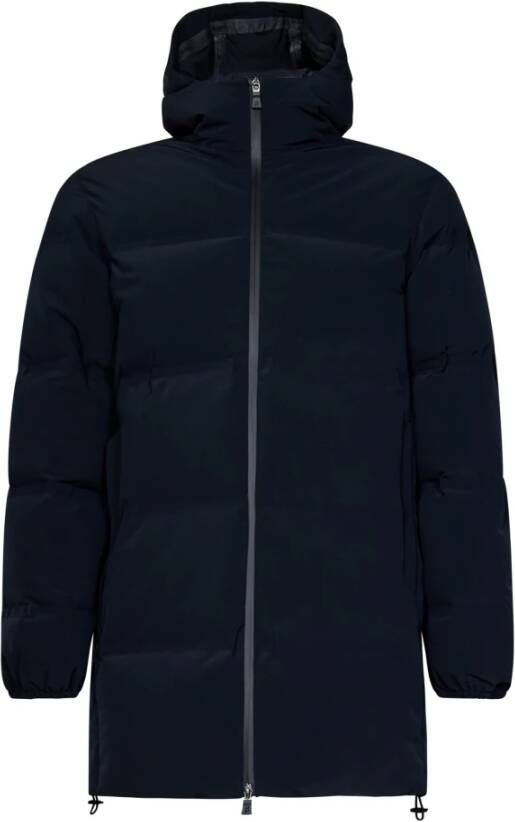 Herno Nieuwe Impact Blauw-Zwarte Parka met Capuchon en Rits Blue Heren