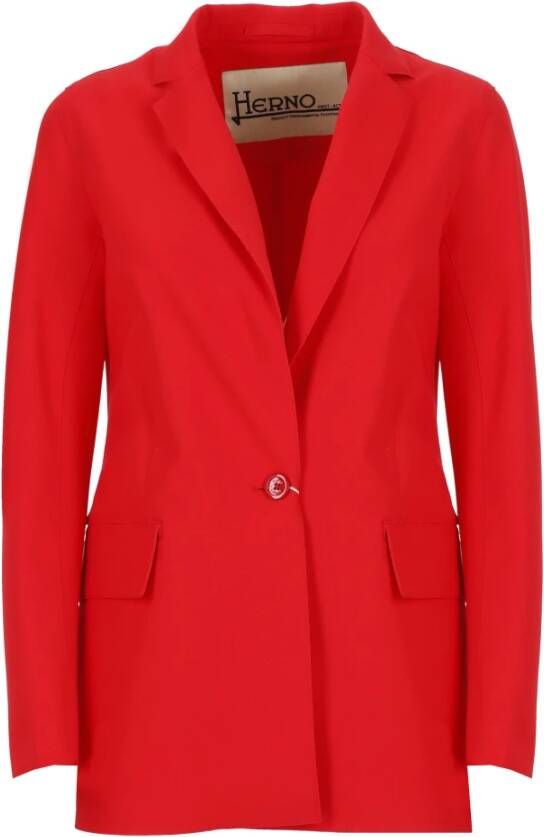 Herno Single Breasted Jacket Red Dames